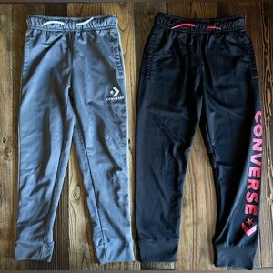 CONVERSE • 2 pairs boys black grey comfy track pants athletic size 6 5-6 years